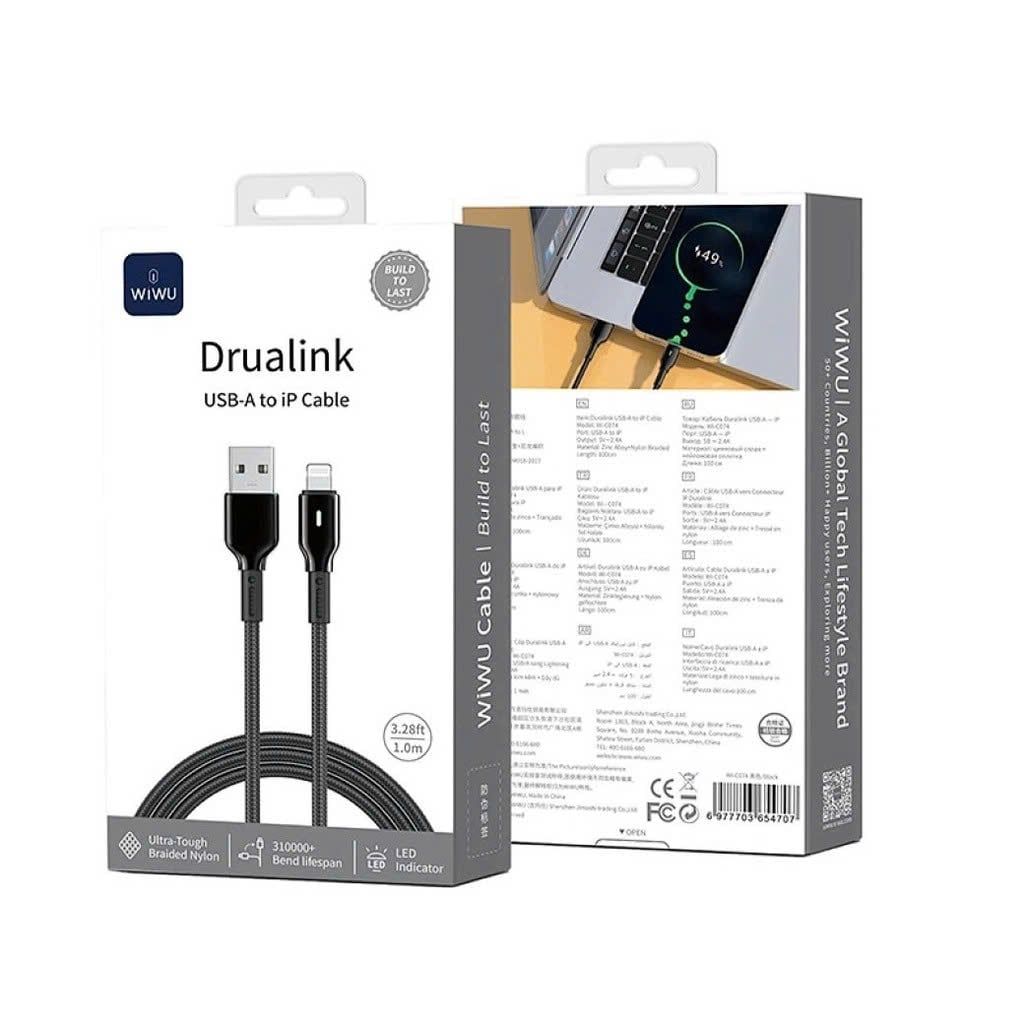 Cáp Lightning Wiwu Drualink 3A 1m