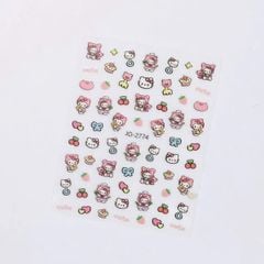 ** Sticker Kitty da nâu/áo xanh joyful