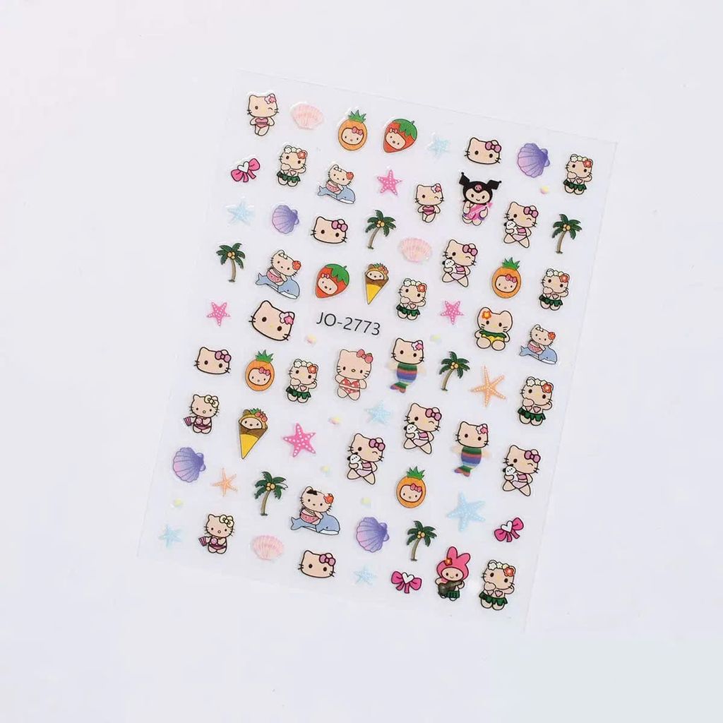 ** Sticker Kitty da nâu/áo xanh joyful