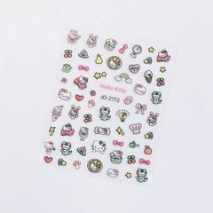 ** Sticker Kitty da nâu/áo xanh joyful