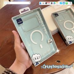 Ốp IP 17 Pro Max Wiwu Invisible Pro lưng trong magsafe viền cứng