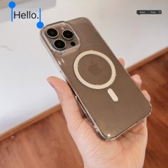 Ốp IP 16 Pro Max Wiwu Invisible Pro lưng trong magsafe viền cứng