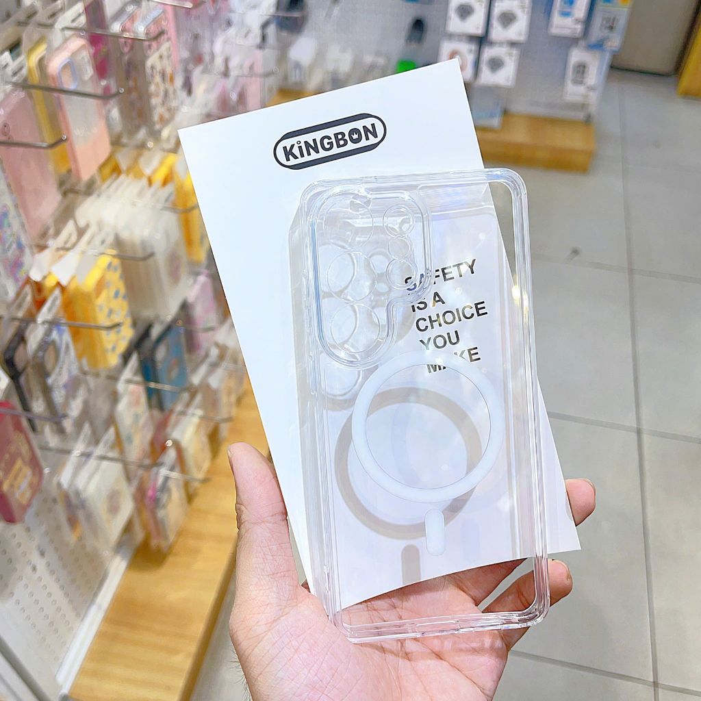 Ốp SS S26 Ultra Kingbon trong Magsafe viền dẻo BVC