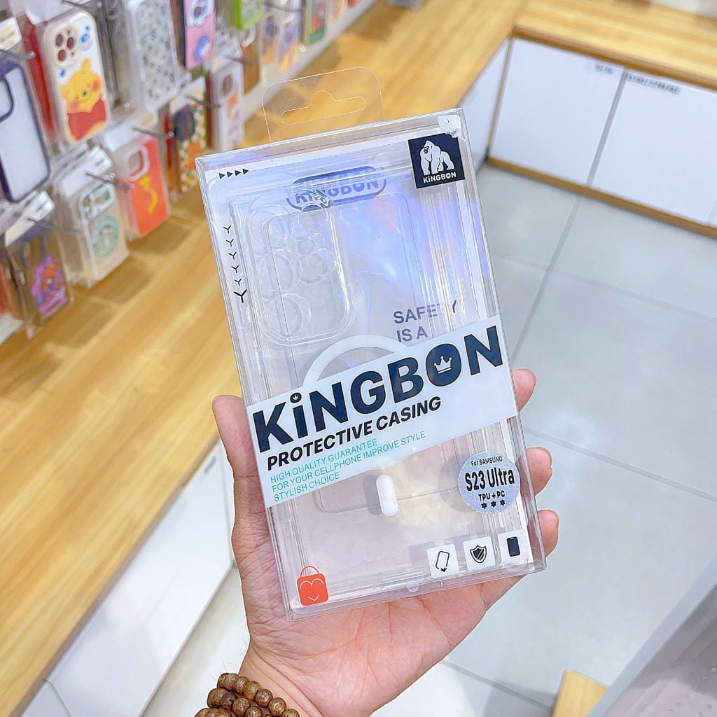 Ốp SS S23 Ultra Kingbon trong Magsafe viền dẻo BVC