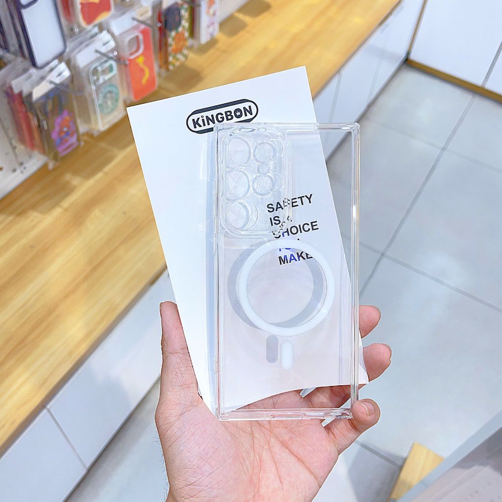 Ốp SS S23 Ultra Kingbon trong Magsafe viền dẻo BVC