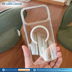 Ốp IP 17 Pro Max Likgus trong magsafe màu viền camera kim loại