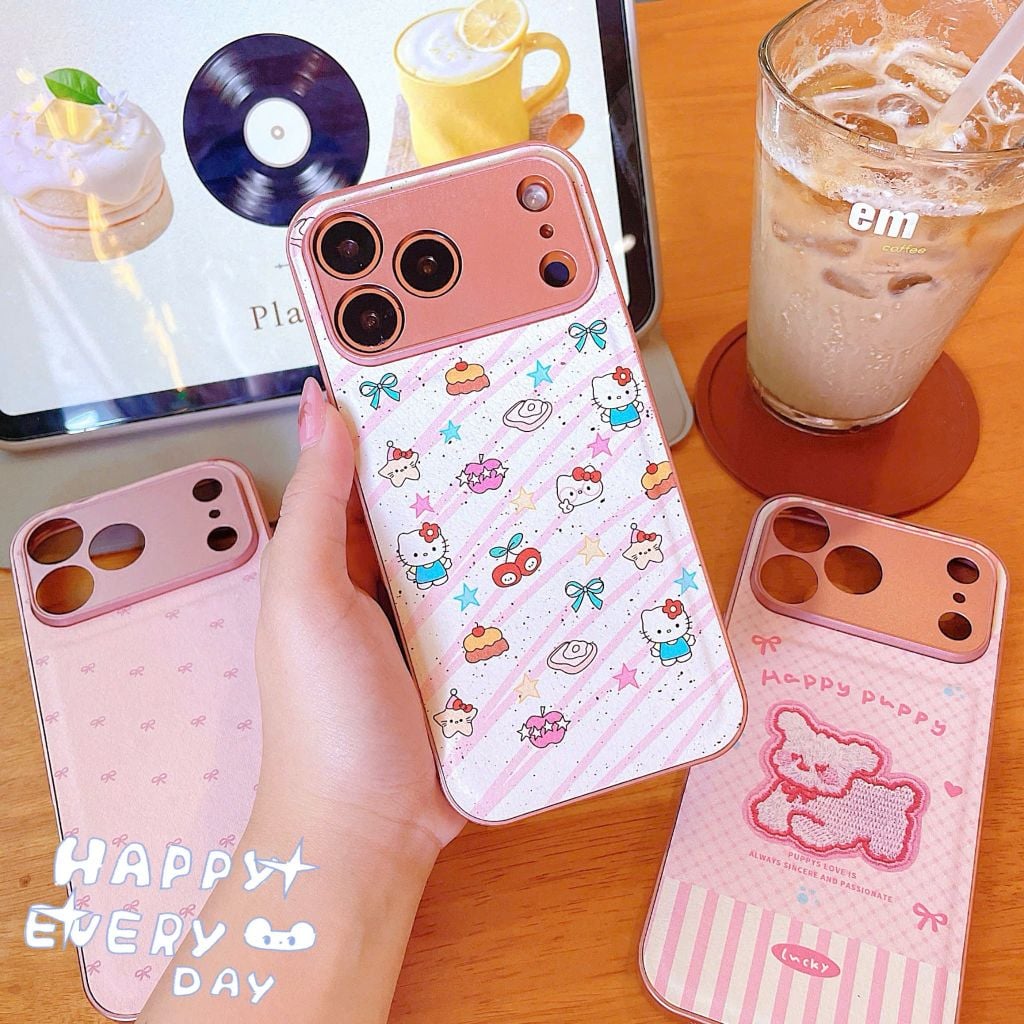 Ốp IP 17 Pro Max vân da phồng viền dẻo xi màu