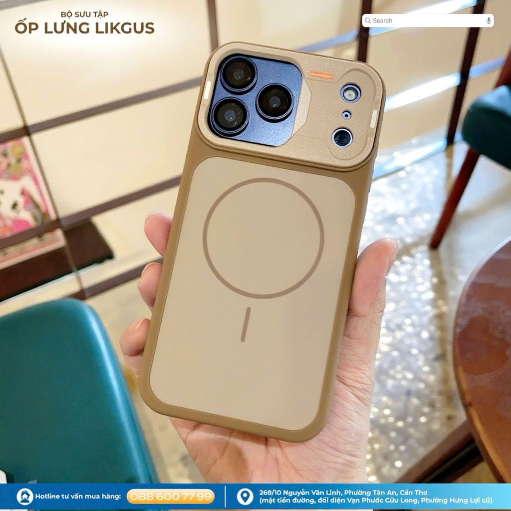 Ốp IP 17 Pro Max Likgus nhám hai màu Magsafe