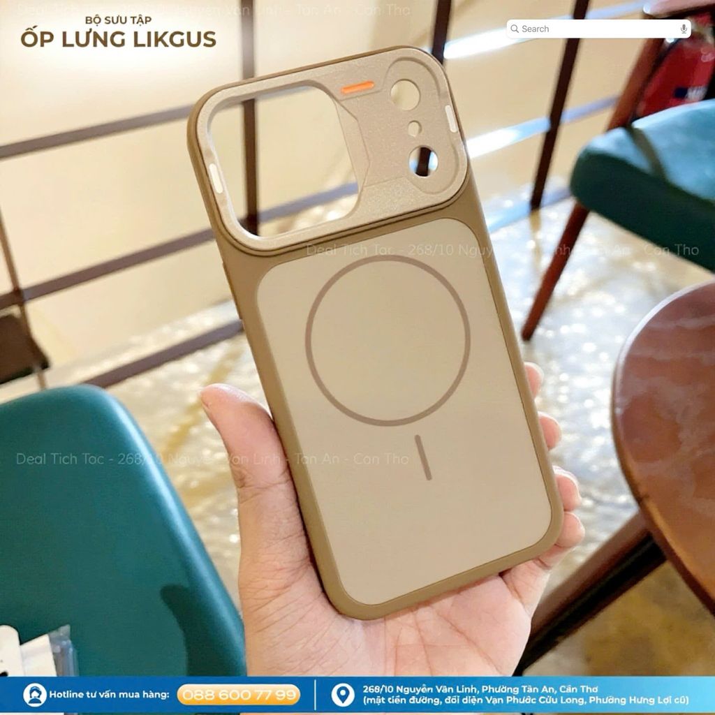 Ốp IP 17 Pro Max Likgus nhám hai màu Magsafe