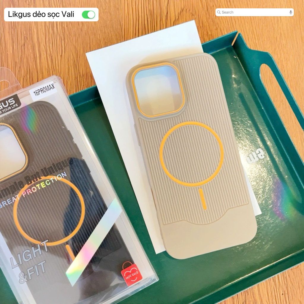 Ốp IP 16 Pro Max Likgus dẻo sọc vali