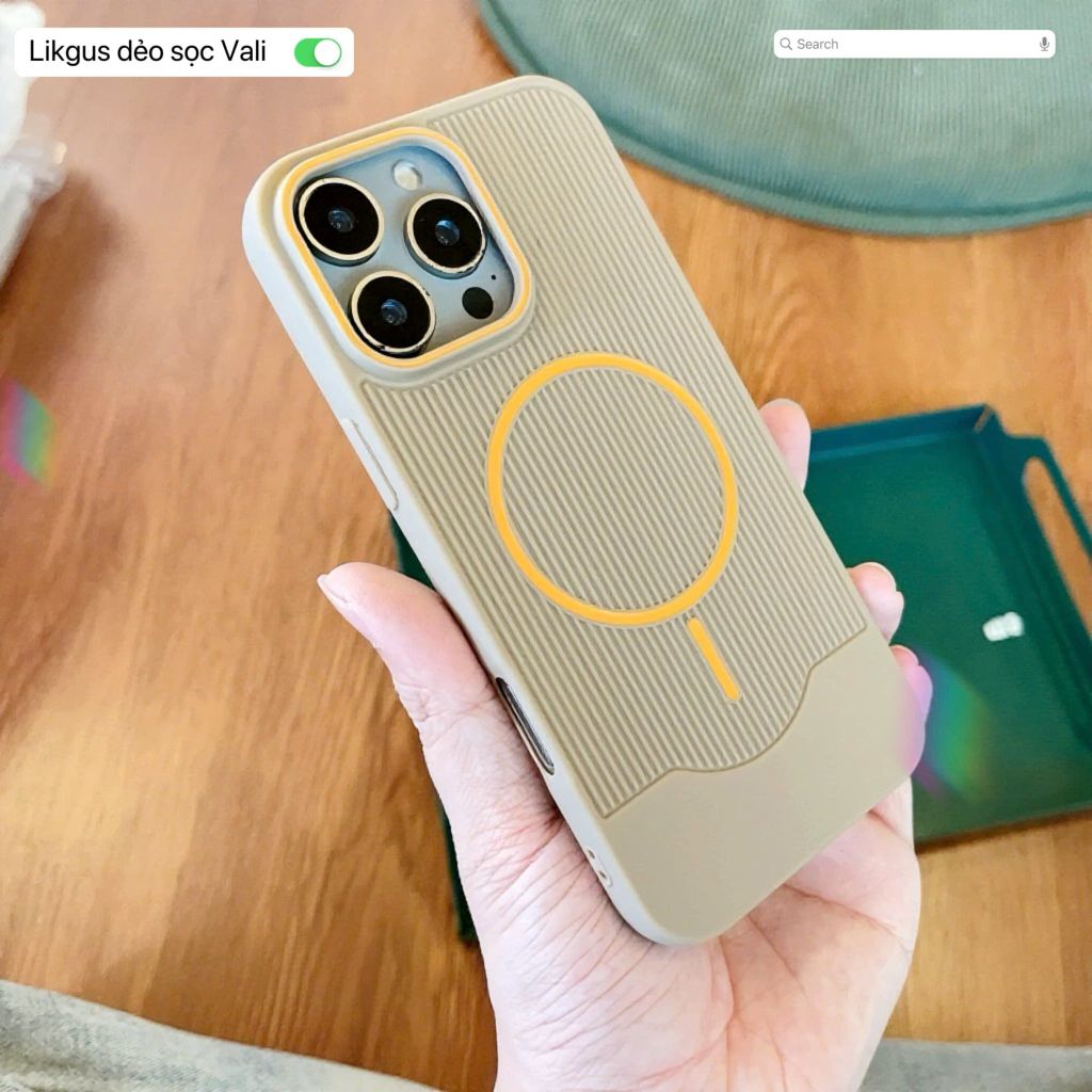 Ốp IP 15 Plus Likgus dẻo sọc vali