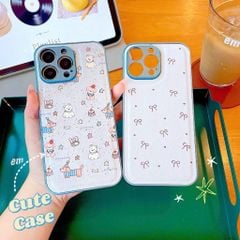 Ốp IP 15 Pro Max vân da phồng viền dẻo xi màu