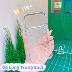 ** Ốp IP 17 pro dẻo lưng kim tuyến đính charm