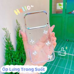** Ốp IP 17 pro dẻo lưng kim tuyến đính charm