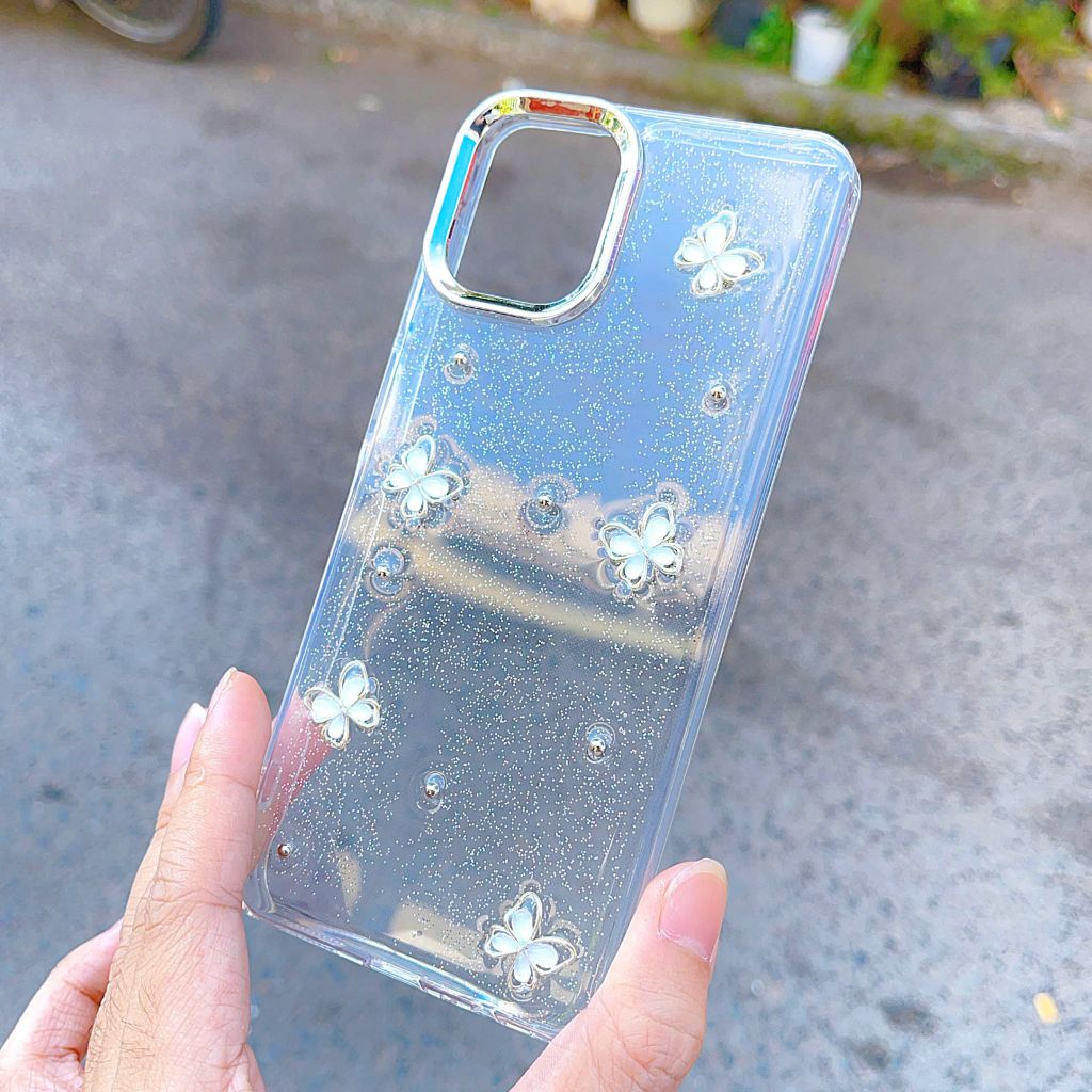 ** Ốp SS A07 dẻo lưng kim tuyến đính charm