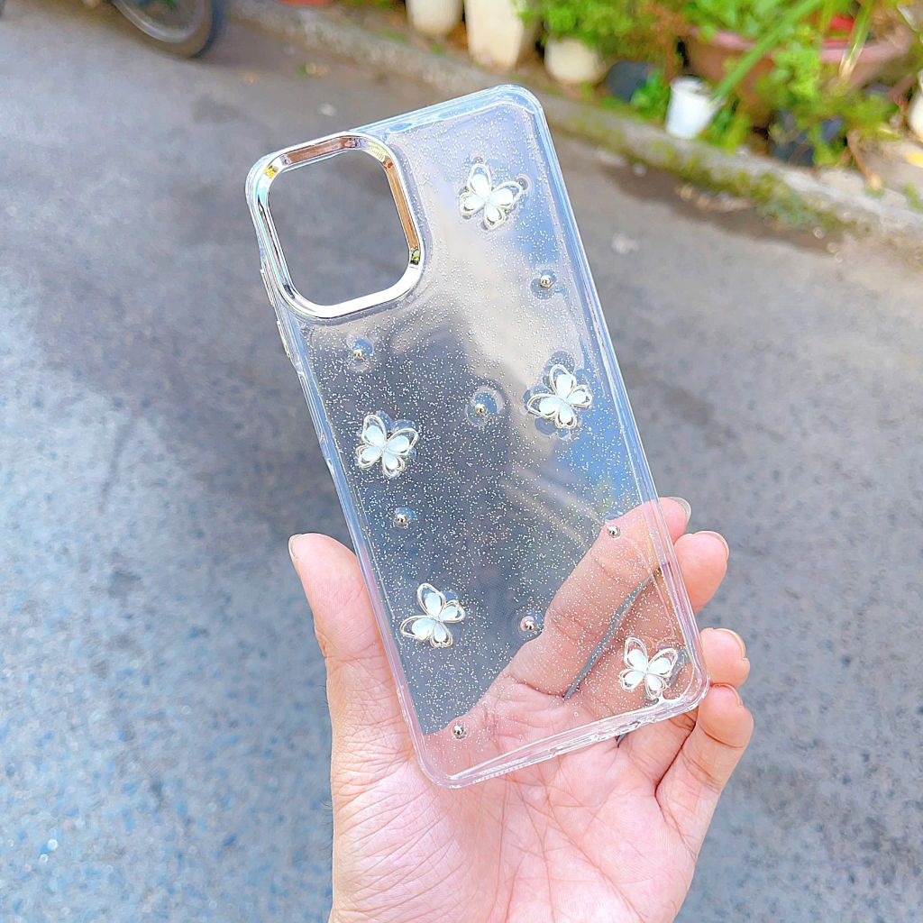 ** Ốp SS A07 dẻo lưng kim tuyến đính charm