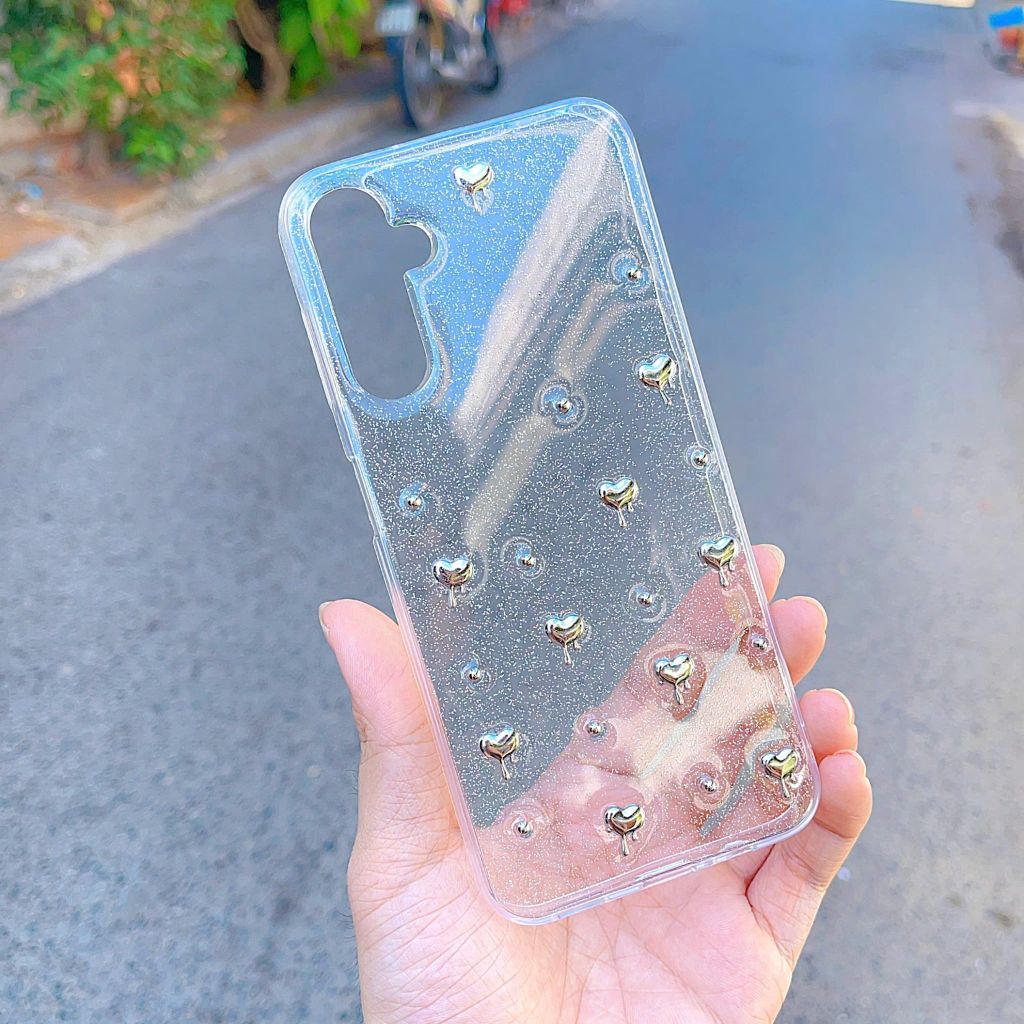 ** ỐP SS A14 dẻo lưng kim tuyến đính charm