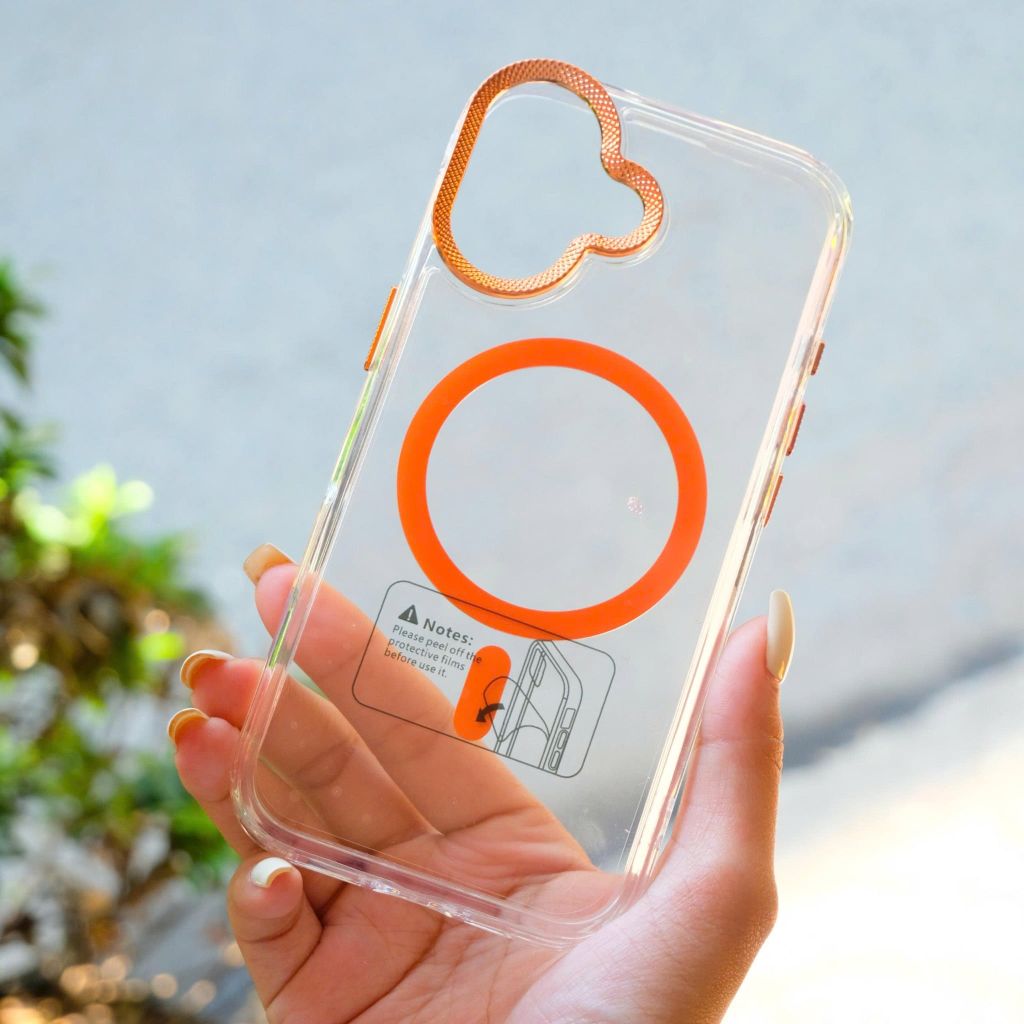 Ốp IP 17 Likgus trong magsafe màu viền camera kim loại