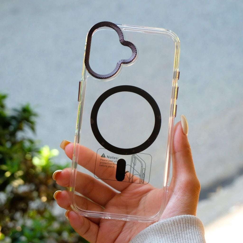 Ốp IP 17 Likgus trong magsafe màu viền camera kim loại