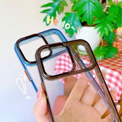 Ốp IP 17 Pro Max Likgus trong viền màu trong viền camera chữ