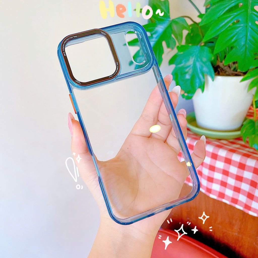 Ốp IP 17 Pro Max Likgus trong viền màu trong viền camera chữ