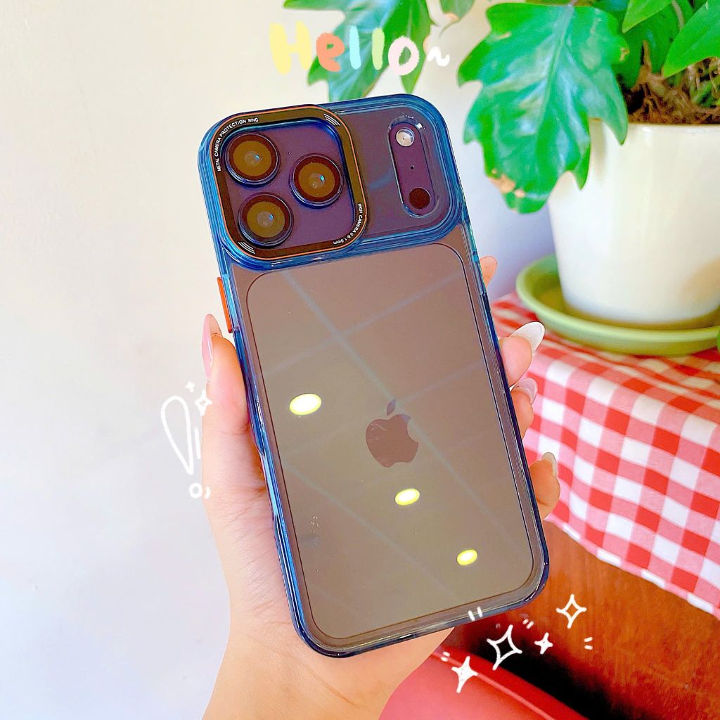 Ốp IP 17 Pro Max Likgus trong viền màu trong viền camera chữ
