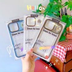Ốp IP 17 Pro Max Likgus trong viền màu trong viền camera chữ
