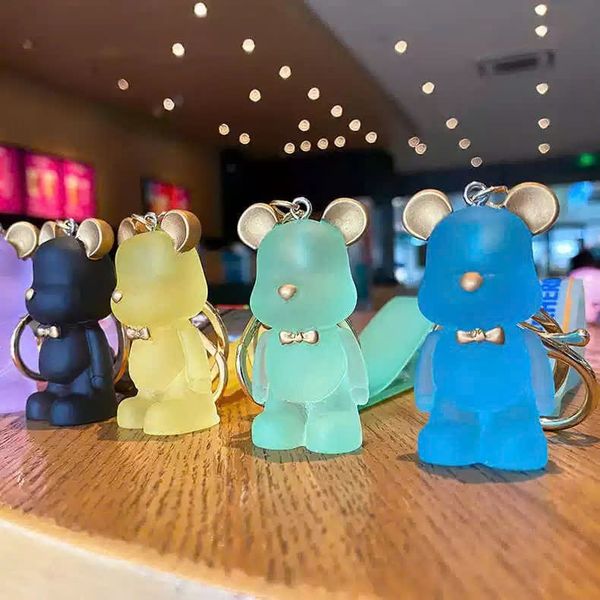 ** Móc khóa gấu Bearbrick màu trơn tai nâu