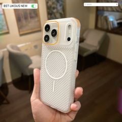 Ốp IP 17 Pro Likgus tản nhiệt magsafe màu trong viền cứng