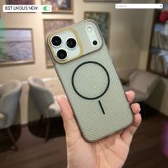 Ốp IP 17 Pro Max Likgus tản nhiệt magsafe màu trong viền cứng