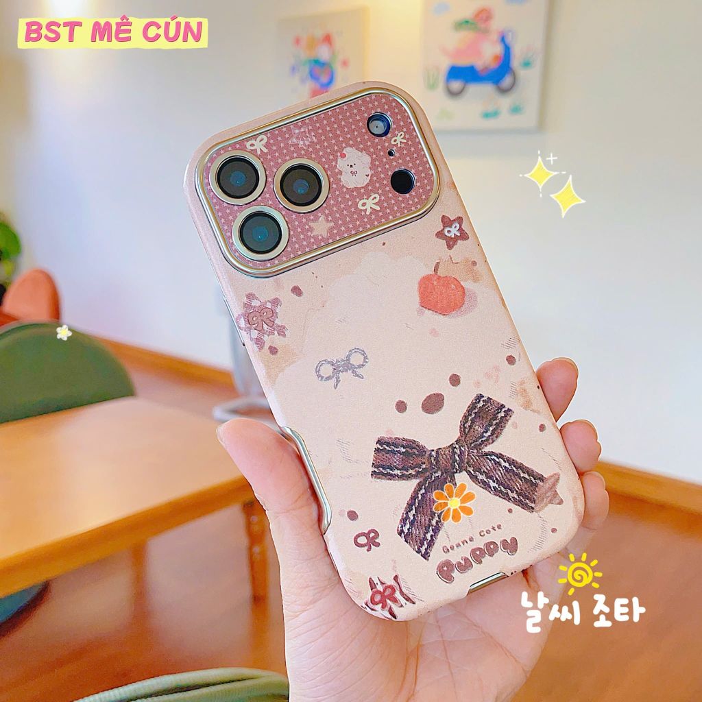 ** Ốp IP 17 Pro vân da viền màu