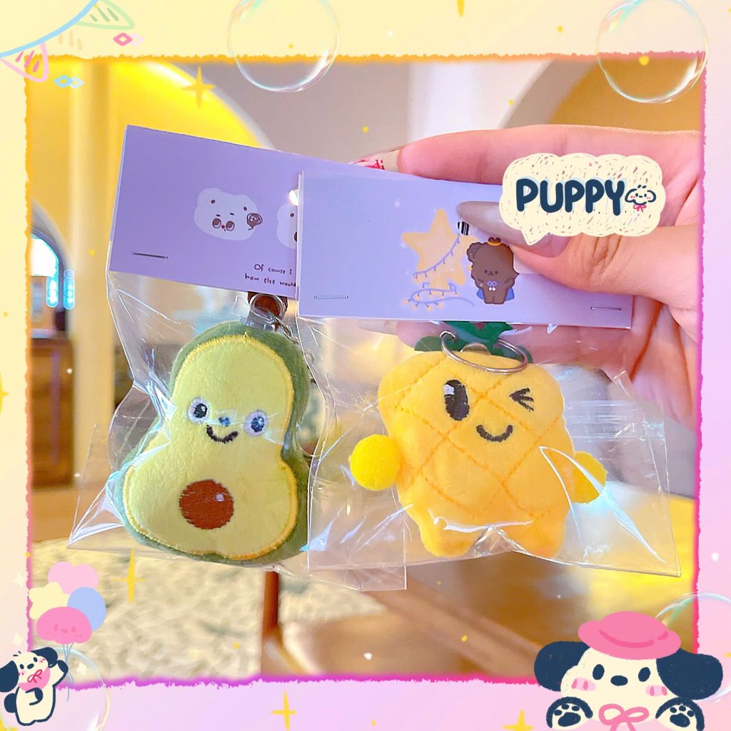 ** Móc khóa bông bơ/khóm cute