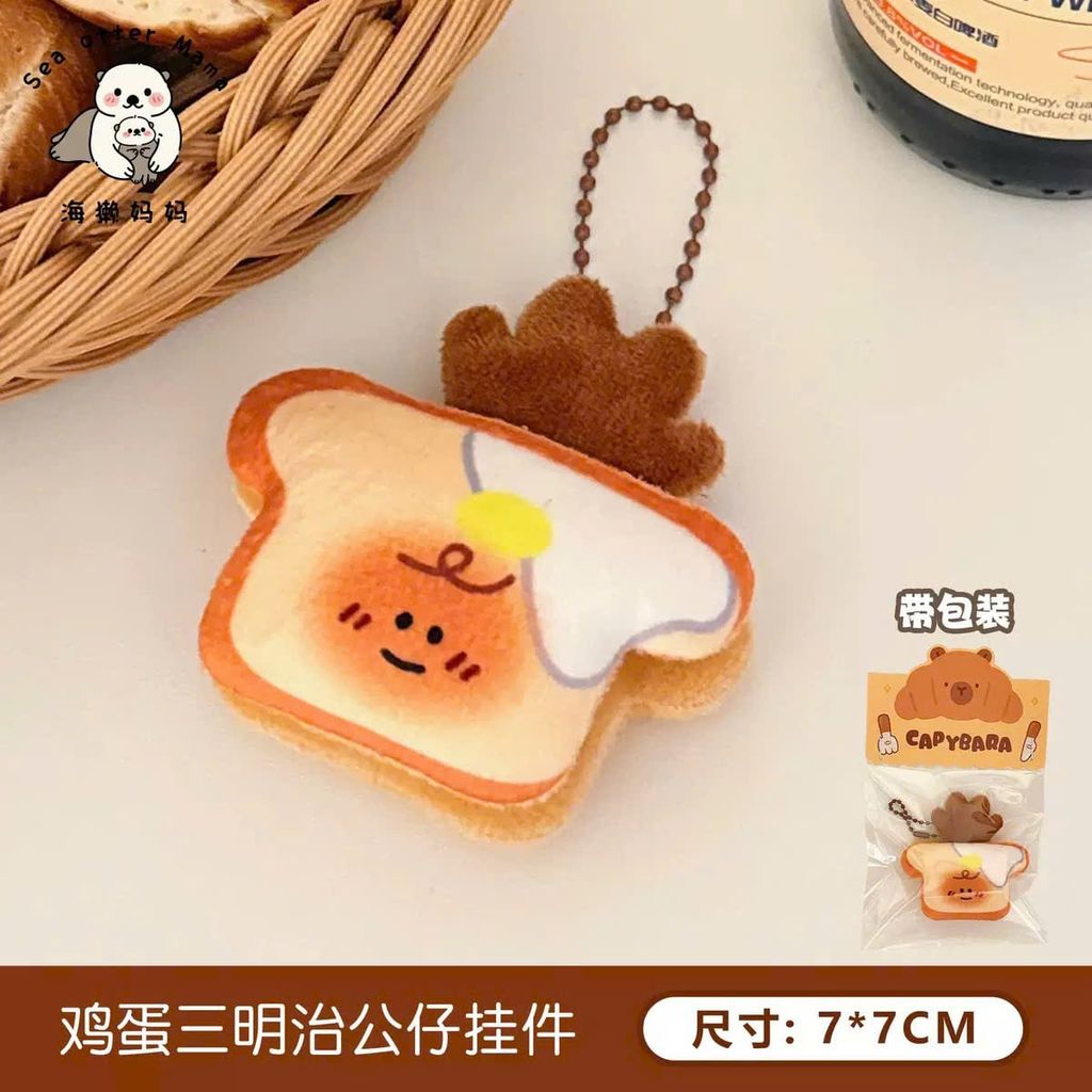 ** Móc khóa bông bánh mì hai tầng nhiều hình