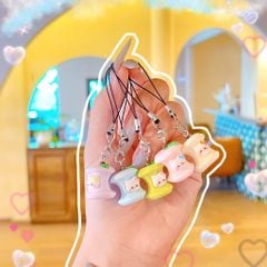 ** Dây đeo điện thoại táo cắn đính mặt Kitty