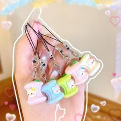 ** Dây đeo điện thoại táo cắn đính mặt Kitty