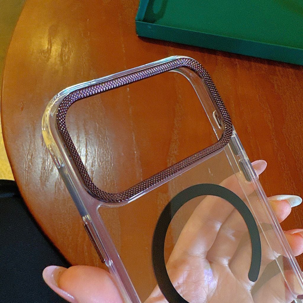 Ốp IP 17 Pro Max Likgus trong magsafe màu viền camera kim loại