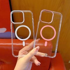 Ốp IP 14 Pro Max Likgus trong magsafe màu viền camera kim loại