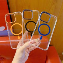 Ốp IP 14 Plus/15 Plus Likgus trong magsafe màu viền camera kim loại