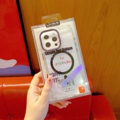 Ốp IP 14 Pro Max Likgus trong magsafe màu viền camera kim loại