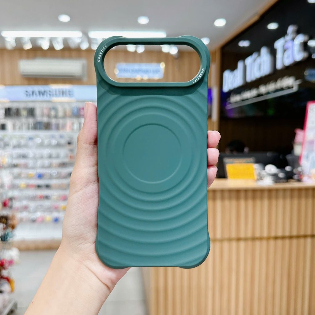 ** Ốp IP 17 Air silicon vân sóng tròn magsafe