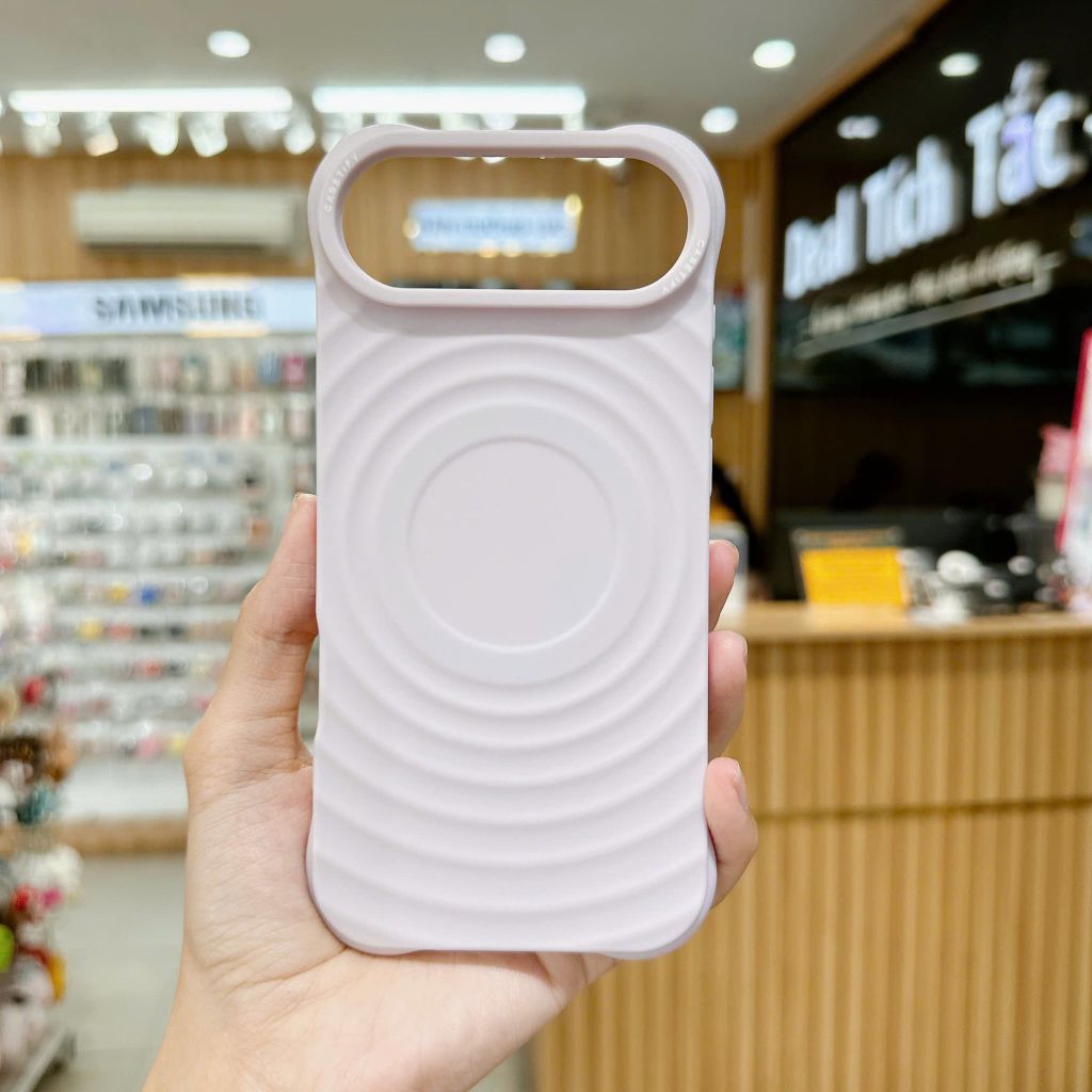 ** Ốp IP 17 Air silicon vân sóng tròn magsafe