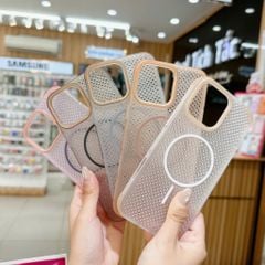 Ốp IP 15 Pro Max Likgus tản nhiệt magsafe màu trong viền cứng