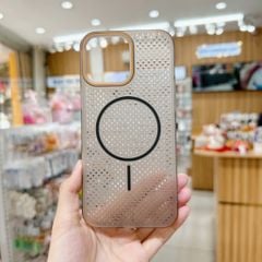 Ốp IP 16 Pro Max Likgus tản nhiệt magsafe màu trong viền cứng