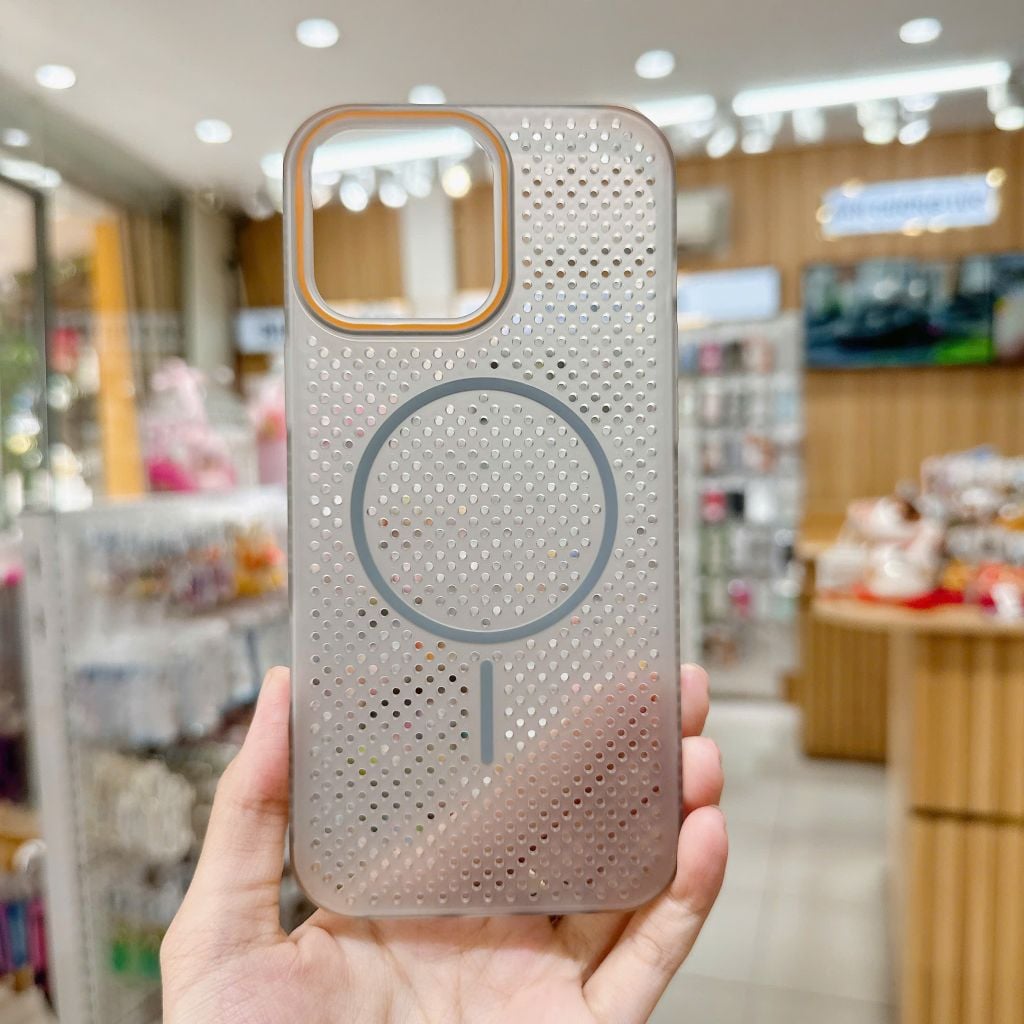 Ốp IP 16 Pro Max Likgus tản nhiệt magsafe màu trong viền cứng