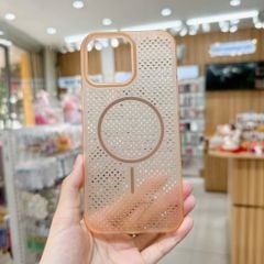 Ốp IP 16 Pro Max Likgus tản nhiệt magsafe màu trong viền cứng