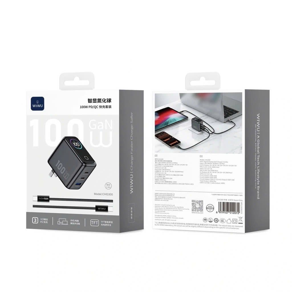 Bộ sạc Type C to Type C Wiwu Voyager 100W