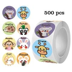 ** Cuộn Sticker nhân vật hoạt hình khủng long/Kitty/Loppy