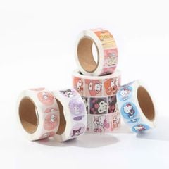 ** Cuộn Sticker nhân vật hoạt hình khủng long/Kitty/Loppy