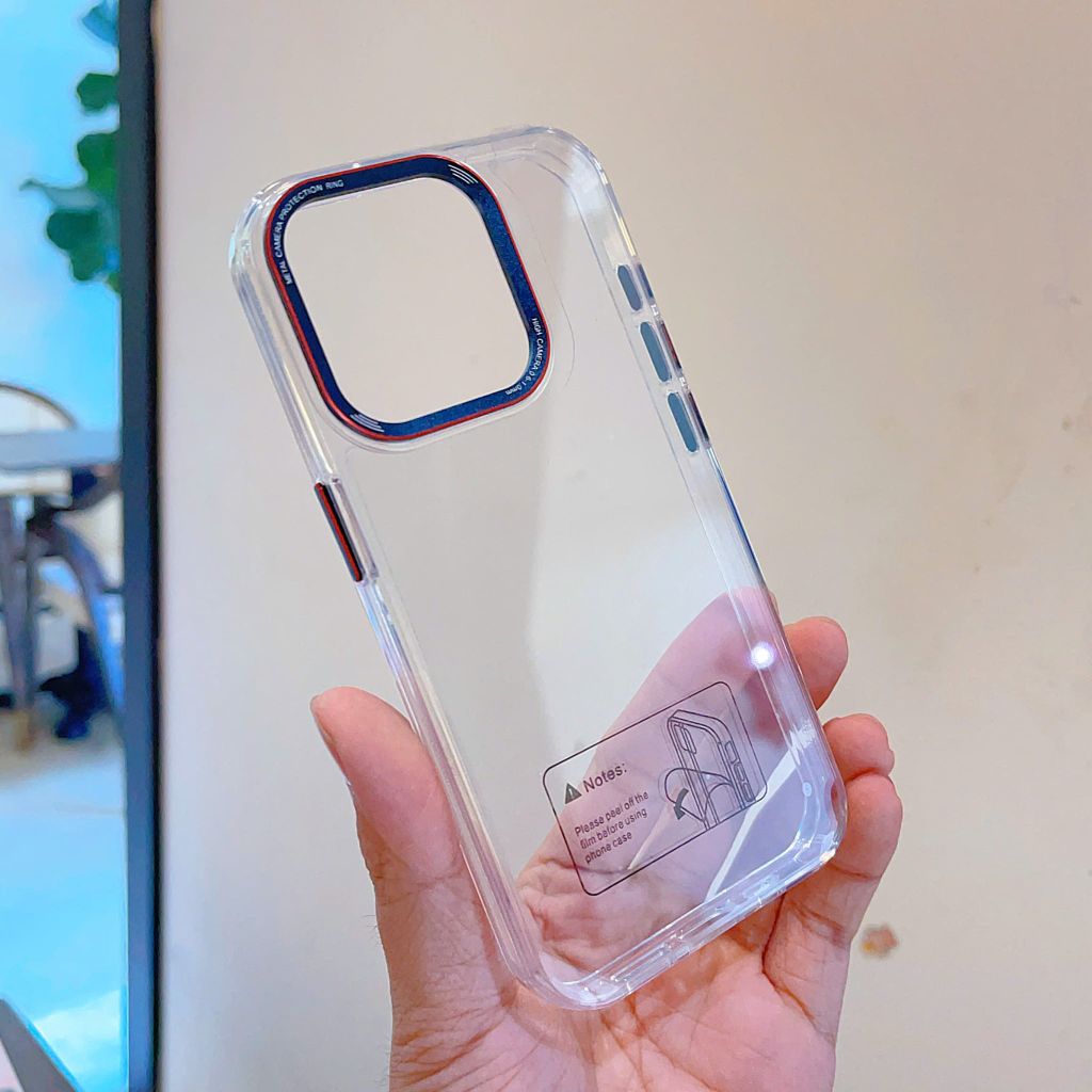 Ốp IP 16 Pro Likgus trong viền màu trong viền camera chữ