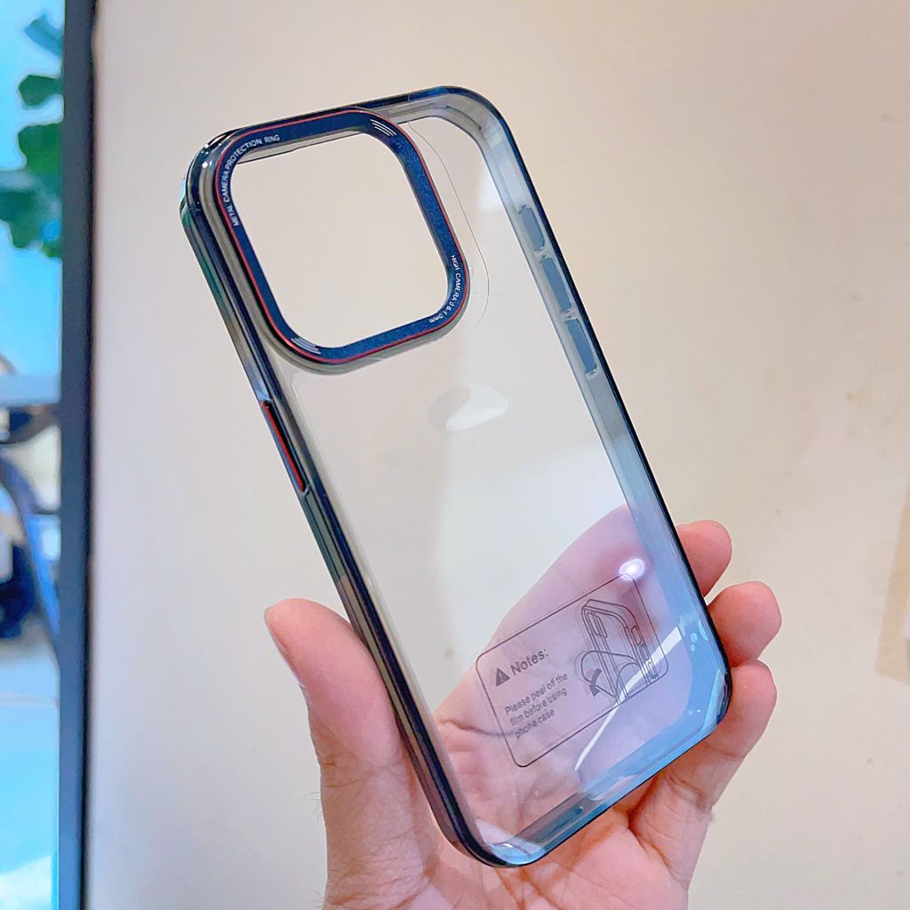Ốp IP 16 Pro Likgus trong viền màu trong viền camera chữ